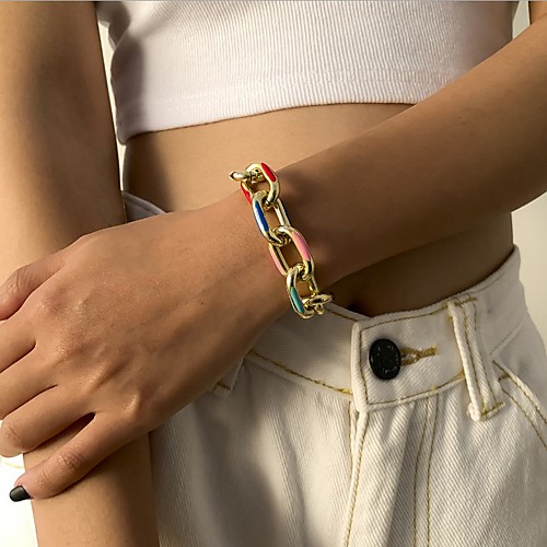 

Women's Chain Bracelet Fancy Vintage Theme Simple Fashion European Alloy Bracelet Jewelry Rainbow For Sport Gift Date Birthday Festival