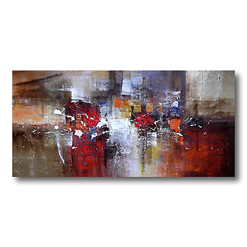

Stretched Oil Painting Hand Painted Canvas Abstract Comtemporary Modern High Quality Dark Red Ready to Hang
