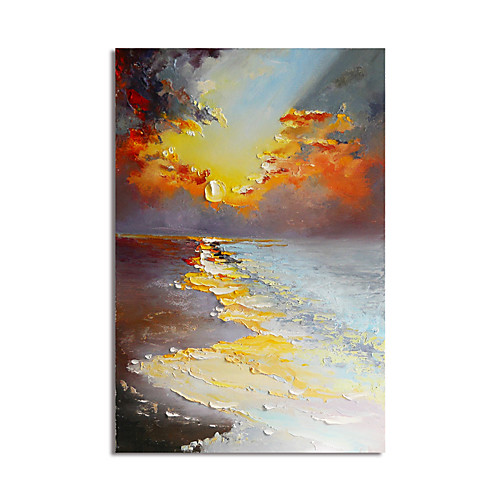 

Oil Painting Hand Painted Abstract Landscape Canvas Painting Comtemporary Simple Modern with Stretcher Ready to Hang