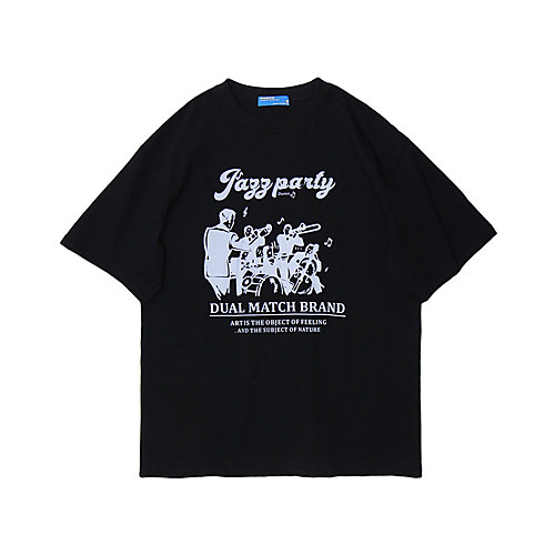 

Men's Unisex T shirt Hot Stamping Graphic Prints Band Plus Size Print Short Sleeve Casual Tops 100% Cotton Basic Casual Vintage Black