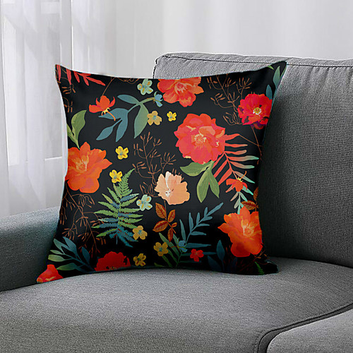 

Double Side 1 Pc Floral Cushion Cover Print 45x45cm Linen for Sofa Bedroom