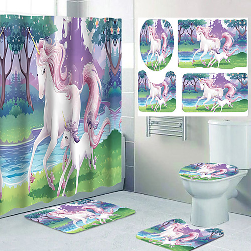 

Bathroom Shower Curtains & Hooks Casual Polyester Waterproof