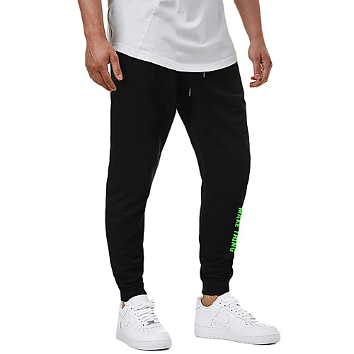 

Men's Casual / Sporty Sweatpants Outdoor Sports Daily Sports Pants Pants Letter Full Length Drawstring Pocket Print Black Light Grey Dark Gray