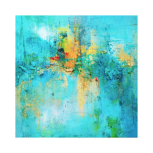 

Oil Painting Hand Painted Square Abstract Modern Rolled Canvas (No Frame)