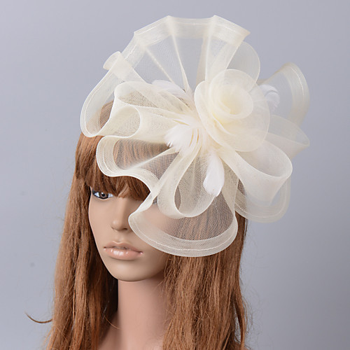 

Elegant Retro Tulle Fascinators with Feather / Floral 1 Piece Special Occasion / Party / Evening Headpiece
