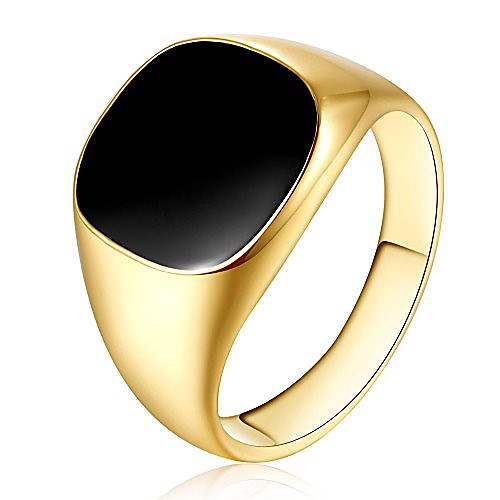 

luxury and shining solid polished copper band biker men signet ring black gold 12