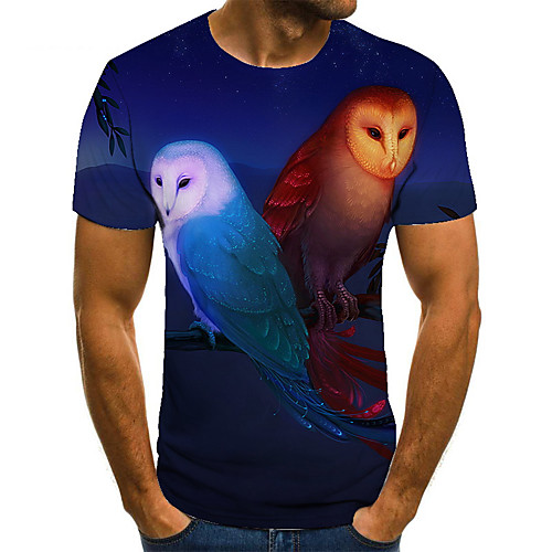 

Men's T shirt 3D Print Animal 3D Print Print Short Sleeve Casual Tops Casual Fashion Black / Red