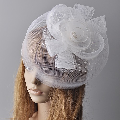 

Flower Style Retro Tulle Fascinators with Floral / Solid 1 Piece Special Occasion / Party / Evening Headpiece