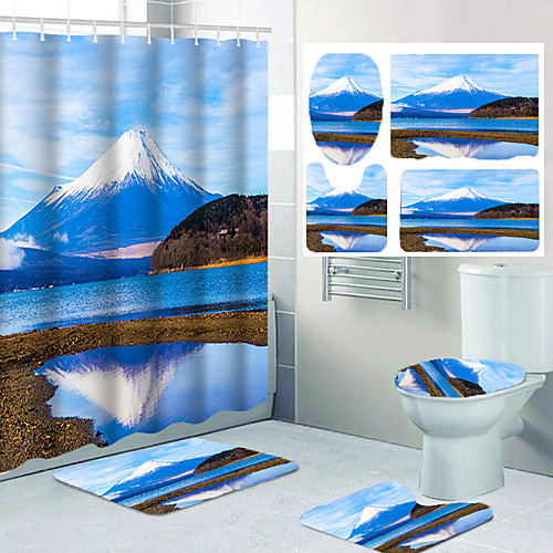 

Bathroom Shower Curtains & Hooks Casual Polyester Waterproof