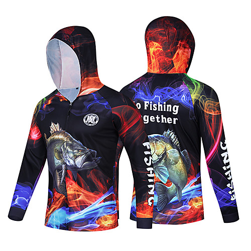 

Women's Men's Hoodie Jacket Skin Coat Outdoor Long Sleeve UPF50 Quick Dry Lightweight Breathable UV Protection Jacket Autumn / Fall Spring Summer Fishing Camping & Hiking Cycling / Bike Blue and