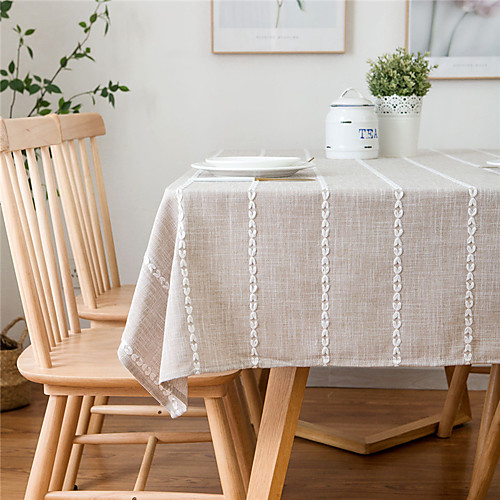 

Table Cloth polyester fibre Dust-Proof Country Striped Tabel cover Table decorations for Daily Wear rectangule 6060 cm Many lines gray without lace 1 pcs