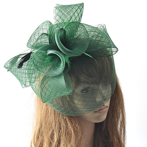 

Elegant Retro Tulle Fascinators with Feather / Floral 1 PC Special Occasion / Party / Evening Headpiece