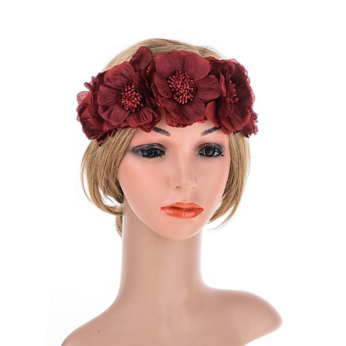 

Flower Style Retro Fabric Headpiece with Floral / Trim 1 Piece Special Occasion / Party / Evening Headpiece