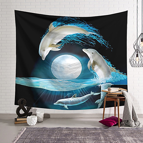 

Wall Tapestry Art Decor Blanket Curtain Hanging Home Bedroom Living Room Novelty Whale Fantasy