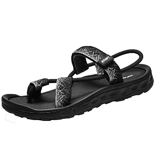 

Men's Sandals Casual Daily Outdoor Walking Shoes Canvas Breathable Non-slipping Black / White Dark Brown Red Summer