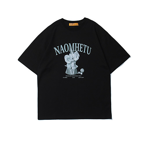 

Men's Unisex T shirt Hot Stamping Graphic Prints Elephant Animal Plus Size Print Short Sleeve Casual Tops 100% Cotton Basic Casual Fashion White Black