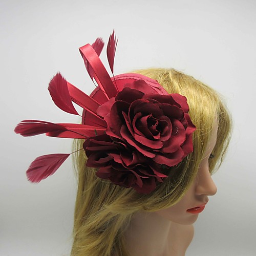 

Petals Elegant Fabric Fascinators with Feather / Floral 1 PC Special Occasion / Party / Evening Headpiece