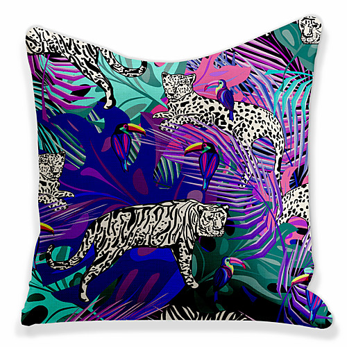 

Double Side 1 Pc Leaf Cushion Cover Print 45x45cm Linen for Sofa Bedroom