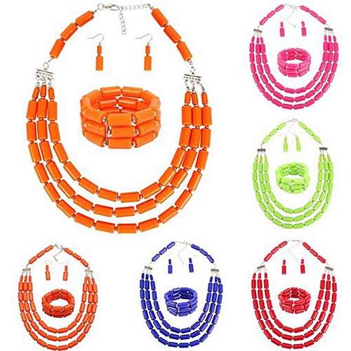 

Women's Jewelry Set Stylish Resin Earrings Jewelry Green / Orange / Red For Festival 1 set