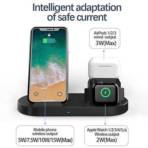 

15W Fast 3 in 1 Wireless Charger for iPhone 12 11 Pro Max Dock Station Wireless Charging for iPhone Apple Watch 6 5 4 3 Air Pods Pro Samsung S21 Ultra S20 Plus Huawei Xiaomi Smartphone
