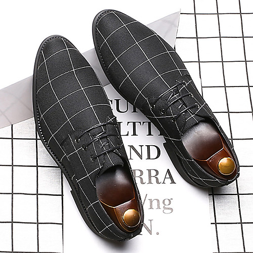 

Men's Oxfords Business British Daily Office & Career Walking Shoes Canvas Breathable Non-slipping Wear Proof Black Fall Spring