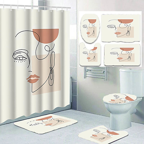 

Bathroom Shower Curtains & Hooks Casual Polyester Waterproof