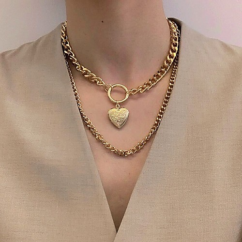 

Women's Pendant Necklace Chain Necklace Fashion Alloy Gold 30-50 cm Necklace Jewelry 1pc For Party Evening Beach / Layered Necklace