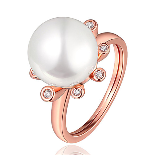 

Band Ring Pearl Geometrical Rose Gold Gold Plated Flower Fashion 1pc 8 / Women's