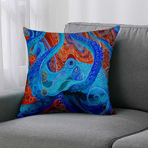 

Double Side 1 Pc Geometric Cushion Cover Print 45x45cm Linen for Sofa Bedroom