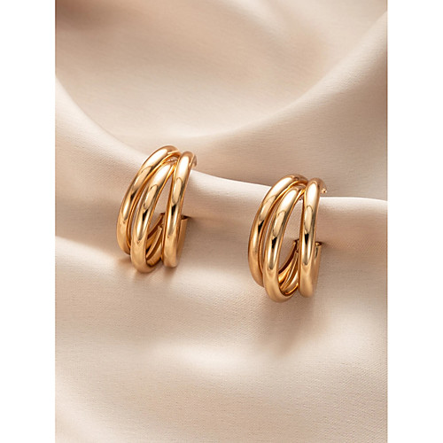 

Women's Stud Earrings Earrings Stylish Classic European Earrings Jewelry Gold For Prom Date Birthday 1 Pair