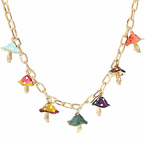 

harajuku cute colorful dice lovely punk choker necklaces women jewelry couple gift necklace pendant chokers -mushroom