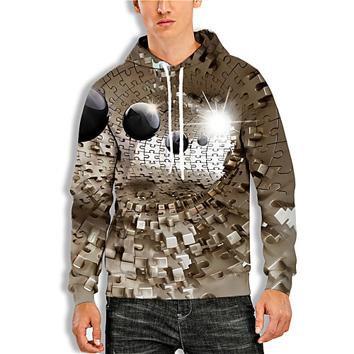 

Men's Pullover Hoodie Sweatshirt Animal Patterned Graphic Prints Print Hooded Daily Holiday 3D Print Basic Casual Hoodies Sweatshirts Long Sleeve Brown