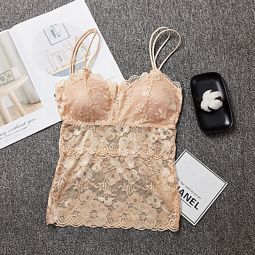 

Women's Bra Racerback Full Coverage Lace Fashion Sexy Khaki