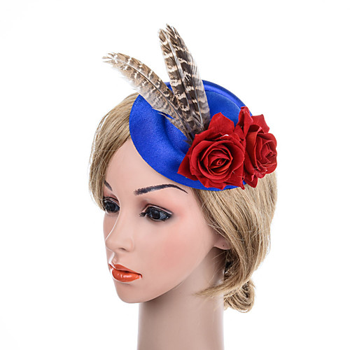 

Retro Lace Fabric Fascinators with Feather / Floral 1 PC Special Occasion / Party / Evening Headpiece