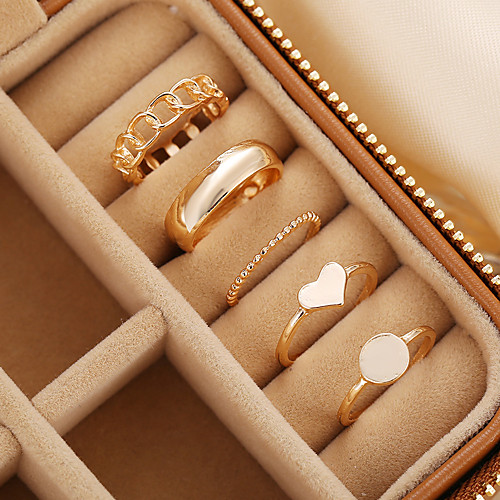 

Band Ring Classic Gold Alloy Heart Stylish Simple European 5pcs Adjustable / Women's / Adjustable Ring