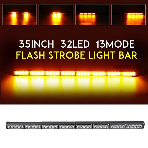 

OTOLAMPARA LED Warning Light Bar Yellow White Dual Colors 35 Inches 320W High Performance LED Car Traffic Advisor Emergency Hazard Warning Signal Strobe Bar