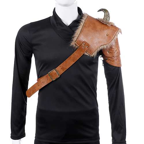 

Viking Masquerade Adults' Men's Cosplay Vintage Inspired Party Masquerade Halloween Carnival Easter Festival / Holiday PU Leather Brown Men's Easy Carnival Costumes Solid Colored / Shawl