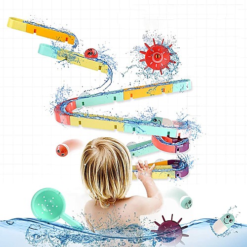 

Kids Bath Toys for Toddlers,44PCS Bath Slide Toy Set,Funny DIY Waterfall Take-Apart Water Slide Toy Ball Track, Wall Bath Toys for Toddlers Ages 3,4,5,6,7,8