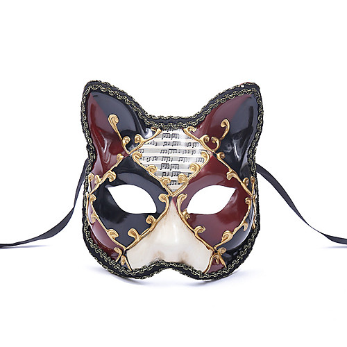 

Cat Mask Venetian Mask Adults' Women's Cosplay Party Masquerade Halloween Carnival Easter Festival / Holiday Plastics Black / Red / Blue Women's Men's Easy Carnival Costumes Printing