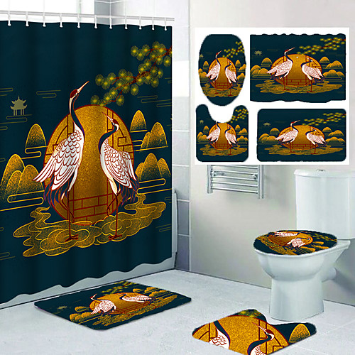 

Bathroom Shower Curtains & Hooks Casual Polyester Waterproof