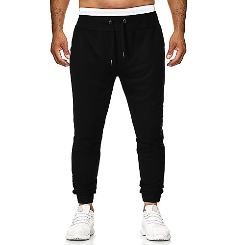 

Men's Casual / Sporty Sweatpants Outdoor Sports Daily Sports Pants Pants Solid Colored Full Length Drawstring Pocket Black Light Grey Dark Gray