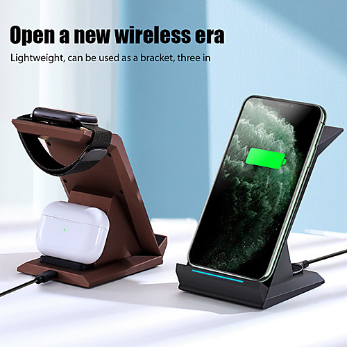 

Front and Back 15W Wireless Charger 3 In 1 Fast Charging Stand for iPhone 12 11 Pro Xs Max 8Plus Apple Watch Series 6 SE Air Pods 2/Pro,Holder Wireless Charger for Samsung S21 Huawei Oneplus 9 Xiaomi