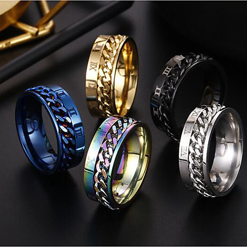 

Band Ring 3D Silver Gold Rainbow Alloy European 7 8 9 10 12 / Men's