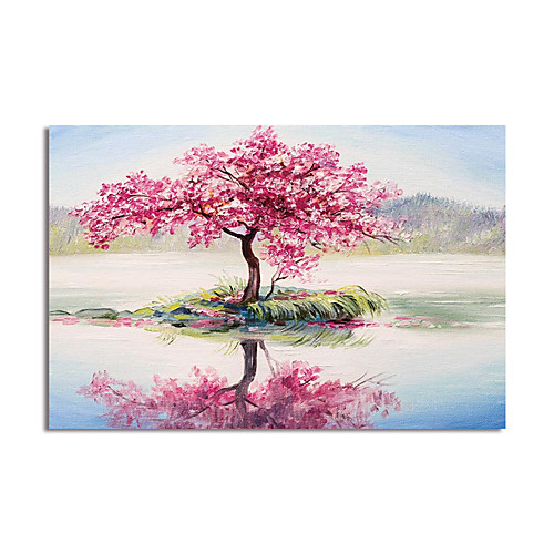 

Oil Painting Hand Painted Horizontal Abstract Floral / Botanical Modern Stretched Canvas