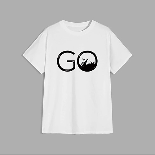 

Men's Unisex T shirt Hot Stamping Letter Plus Size Print Short Sleeve Casual Tops 100% Cotton Basic Casual Fashion White