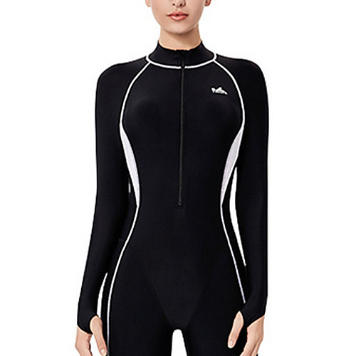 

Women's Rash Guard Diving Swimsuit Tummy Control Push Up Slim Solid Color Color Block Black Normal Swimwear Bodysuit Scoop Neck Bathing Suits New Neutral Sports / One Piece