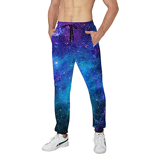 

Men's Casual Athleisure Daily Sports Jogger Pants Sweatpants Pants Galaxy Full Length Drawstring Pocket 3D Print 1 2