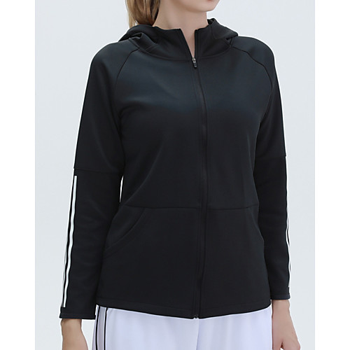 

Women's Hoodied Jacket Daily Spring & Summer Regular Coat Regular Fit Sporty Casual Jacket Striped Purple Blushing Pink