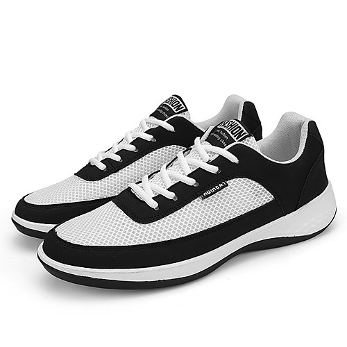 

Men's Trainers Athletic Shoes Sporty Casual Athletic Daily Running Shoes Mesh Breathable Non-slipping Shock Absorbing White Black Blue Color Block Fall Spring
