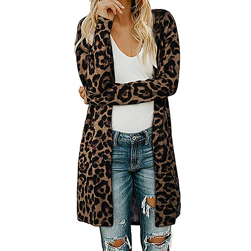 

Women's Knitted Color Block Cardigan Long Sleeve Sweater Cardigans Cowl Fall Winter Black Wine Brown